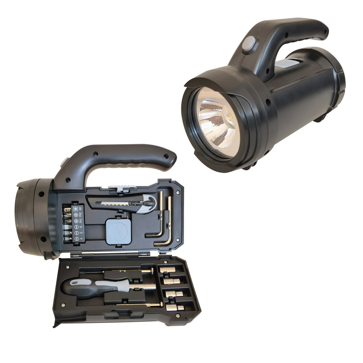 Outdoor household work lighting with flashlight tool set, hand-held lamp hardware tool set