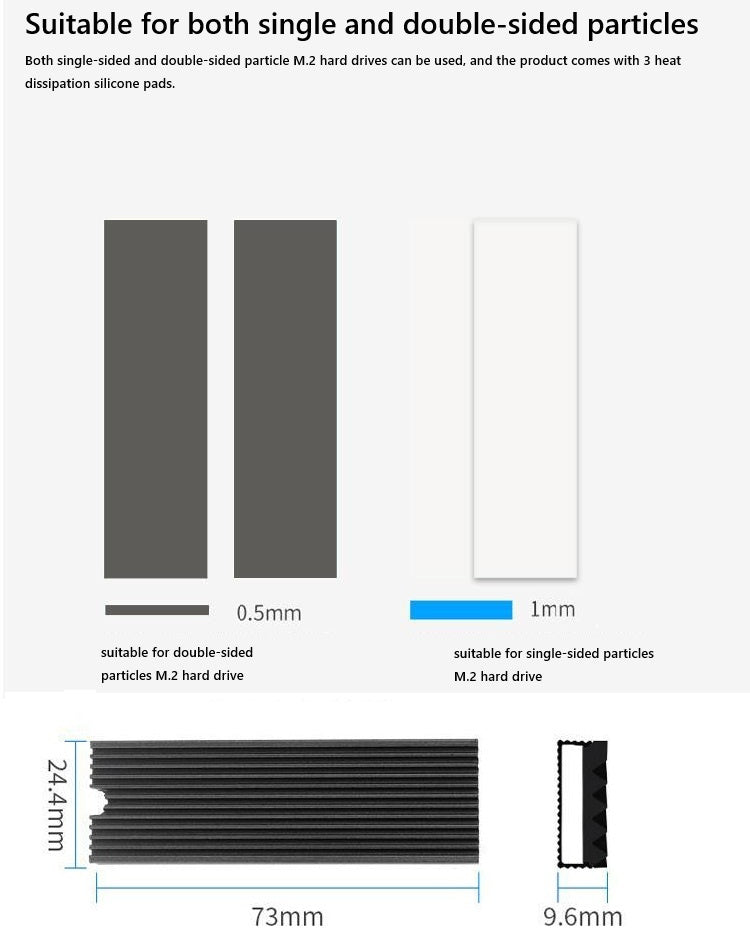 M. 2 Solid State Drive Heat Sink M2 Thermal Sink SSD All Aluminum NVME Heat Sink Vest 2280 Special Heat Sink