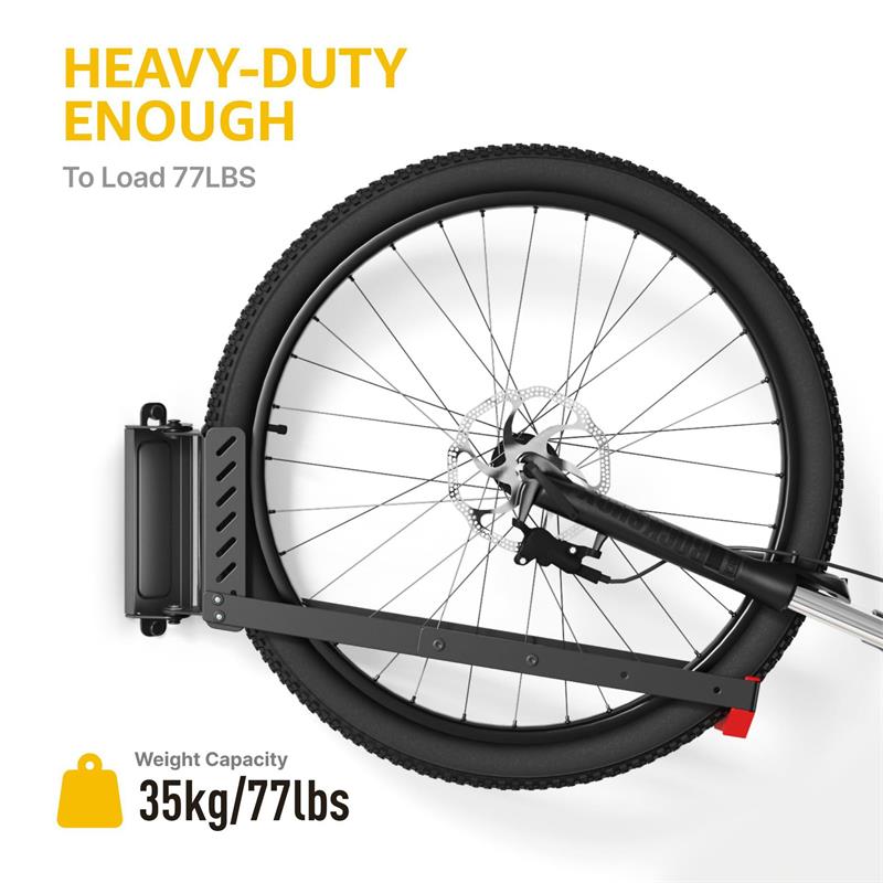 Foldable Swivel Bike Wall Mount Rack Adjustable Iron Bicycle Display Hanger for 16 to 29 Inch Road MTB Space Saving Hook