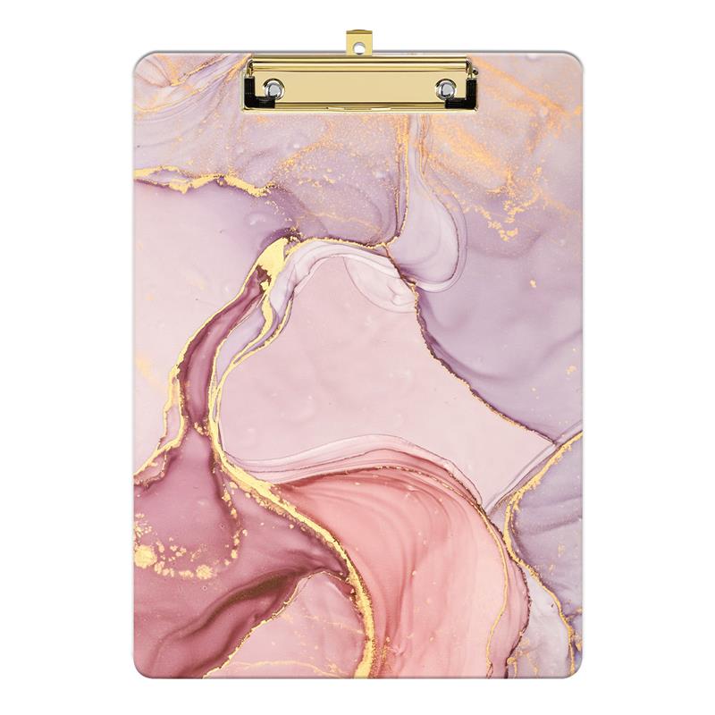 Marble Pattern Acrylic Plastic A4 Tape Clipboard Low Profile Clip Clipboard Lightweight Clip Board for Teacher