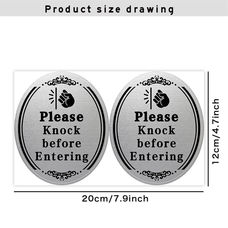 KICHOUSE 2pcs Please Knock before Entering Door Sign Stickers Knock Sign for Bedrooms Bathrooms