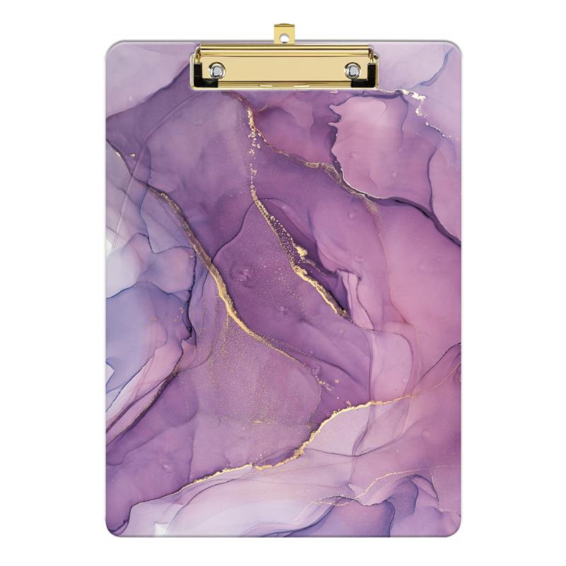 Marble Pattern Acrylic Plastic A4 Tape Clipboard Low Profile Clip Clipboard Lightweight Clip Board for Teacher