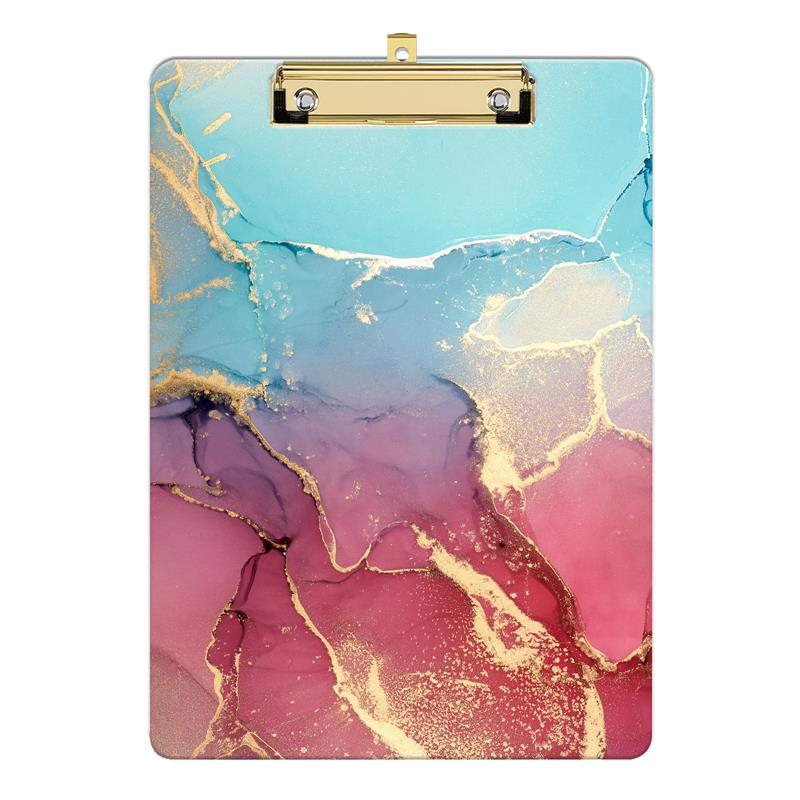 Marble Pattern Acrylic Plastic A4 Tape Clipboard Low Profile Clip Clipboard Lightweight Clip Board for Teacher