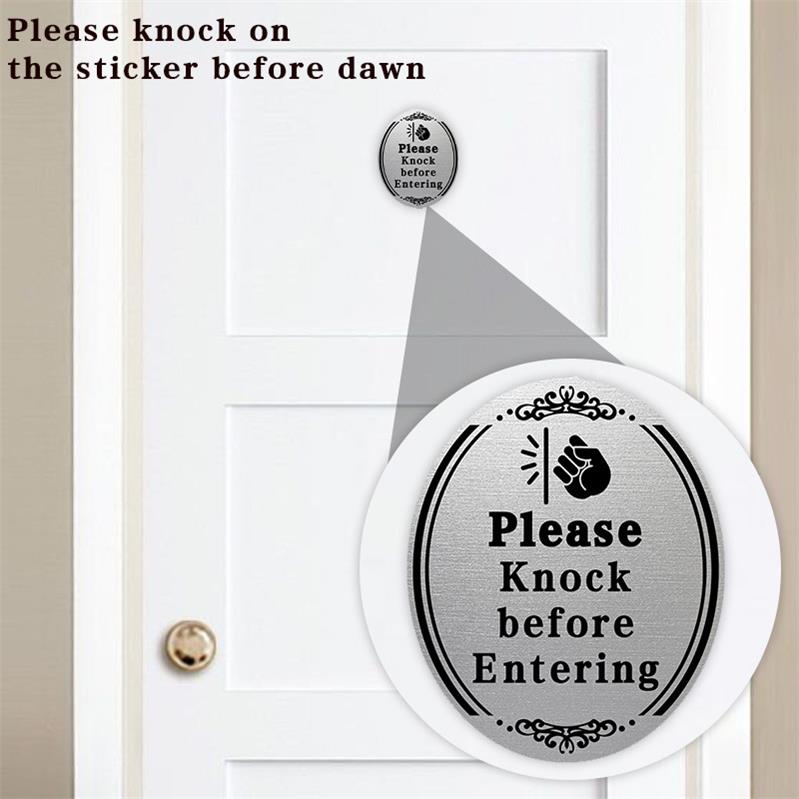 KICHOUSE 2pcs Please Knock before Entering Door Sign Stickers Knock Sign for Bedrooms Bathrooms