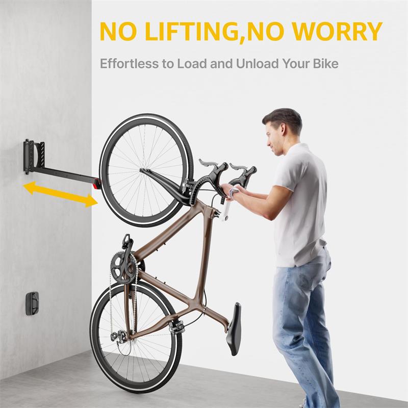 Foldable Swivel Bike Wall Mount Rack Adjustable Iron Bicycle Display Hanger for 16 to 29 Inch Road MTB Space Saving Hook