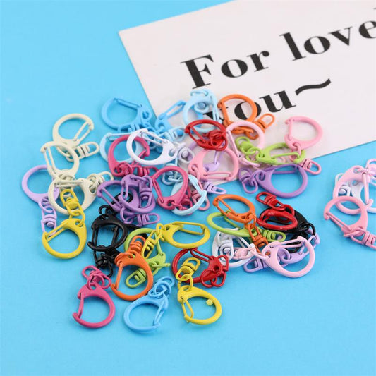 100pcs-Mix Color Vibrant Assorted Metal Lobster Clasps for DIY Bag Accessories Versatile Color Options for Creative Craft Projects